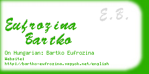 eufrozina bartko business card
